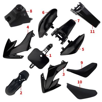 CRF50 Plastic Parts Set Zwart of wit Fairing Body Kits Mudguards Fenders Op maat