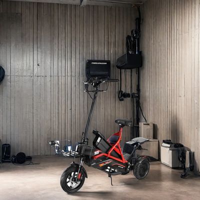 Elektrische scooter met dubbele borstelloze motoren en stalen frame 48V500W*2 lithiumbatterie