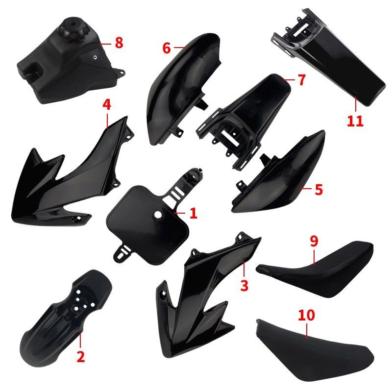 CRF50 Plastic Parts Set Zwart of wit Fairing Body Kits Mudguards Fenders Op maat