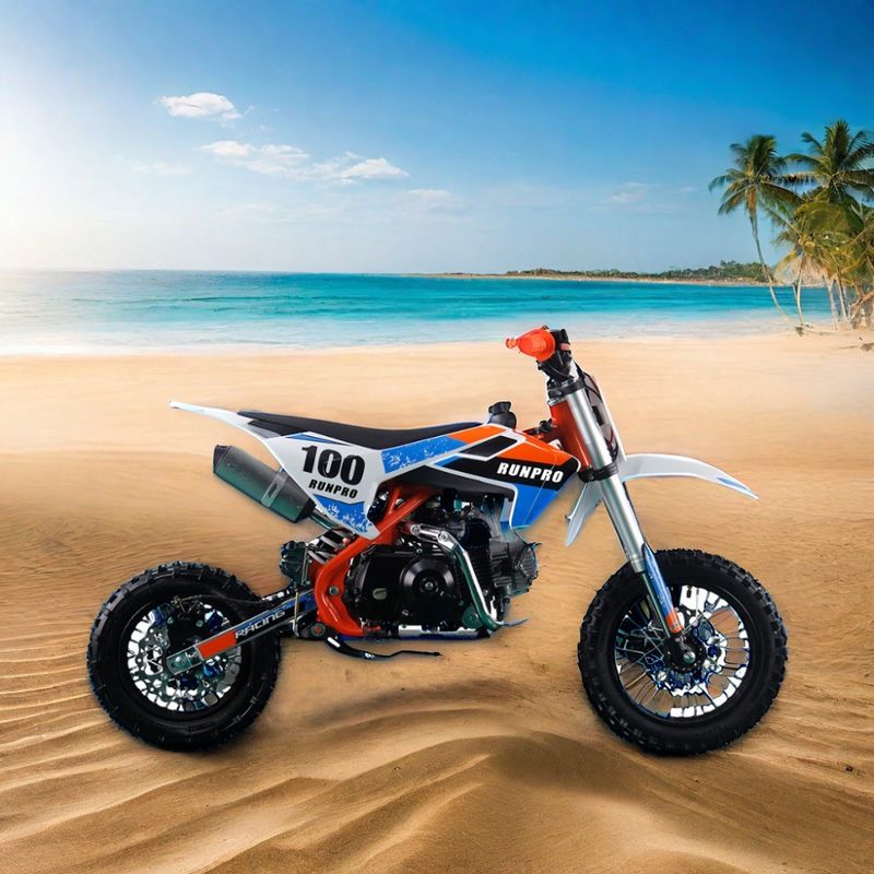 110cc 125CC 4-takt handleiding Kids Racing Pit Dirt Bike met 14/12 Steel Rim Wielen banden